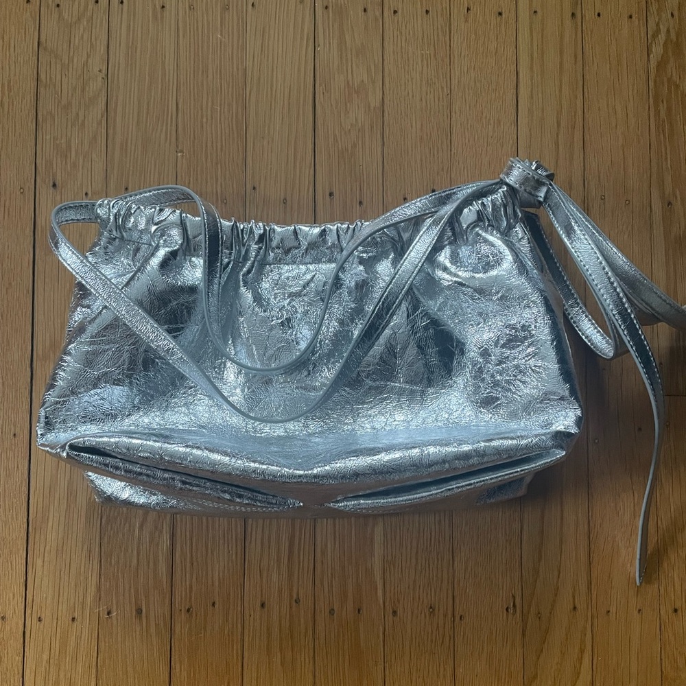 Zara  metallic crossbody bag, silver, NWOT - Picture 7 of 7